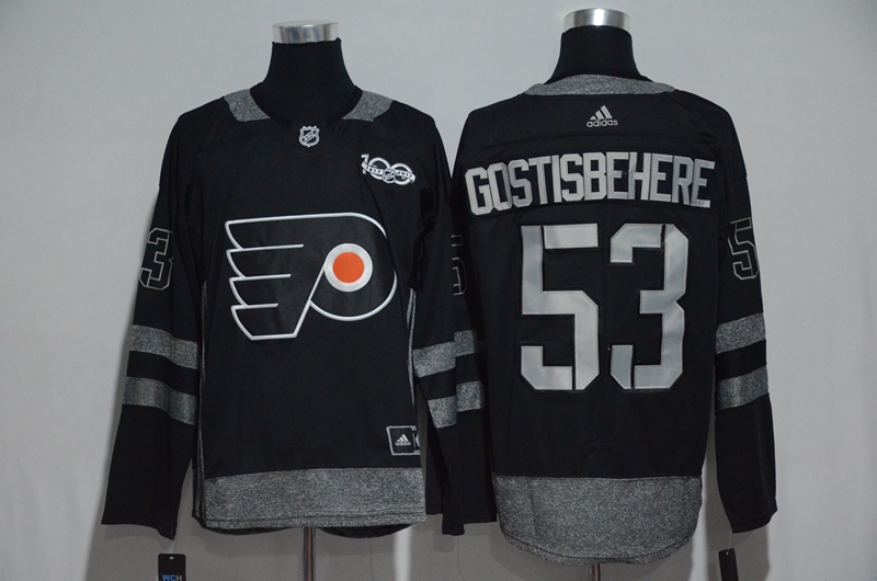 NHL Philadelphia Flyers #53 Gostisbehere Black 1917-2017 100th Anniversary Stitched Jersey->philadelphia flyers->NHL Jersey